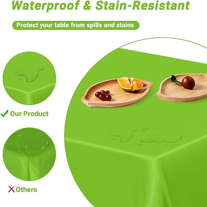 QZYL 4 PCS Plastic Tablecloth, 54 x 108 Inches Waterproof Disposable