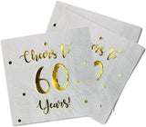 Cheers to 60 Years Cocktail Napkins | Happy 60th Birthday Decorations
