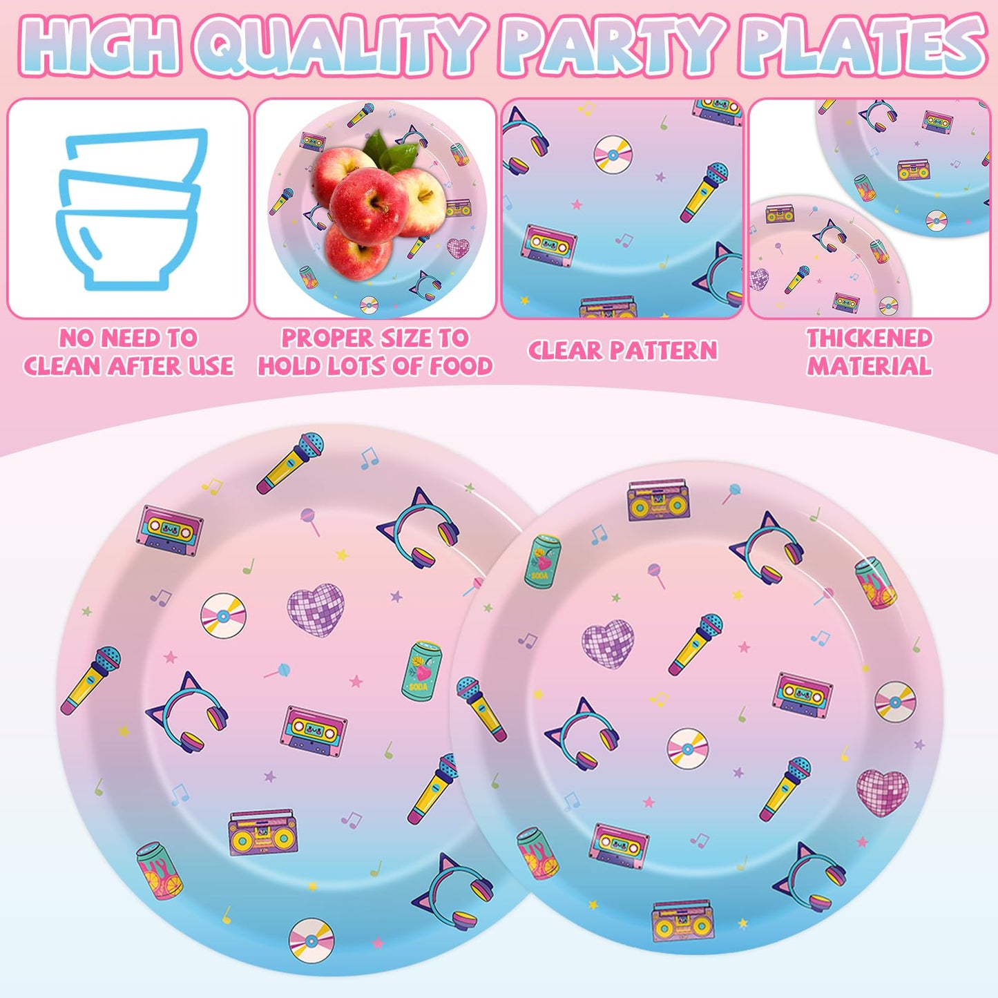 96pcs Kpop Paper Plates and Napkins Animations Theme Birthday Party