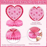 12 Pcs Valentine's Day Honeycomb Centerpieces Valentines Table