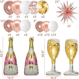 91 Pcs Rose Gold Balloons Huge Explosion Star Balloons Champagne