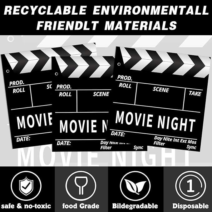 140pcs Movie Night Supplies Now Showing Convenient Paper Tableware