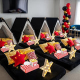20 Pcs Movie Night Supplies Red Stripe Movie Night Paper Snack Trays