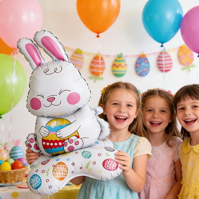 Easter Themed Happy Birthday Party Decorations Rabbit Egg Backdrop