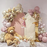 Boho Dusty Pink Balloons Garland Arch Kit, Double Stuffed White Pearl