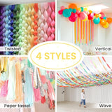 PartyWoo Crepe Paper Streamers 6 Rolls 492ft, Pack of Party Streamers