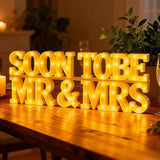 14 Pcs Soon to Be Mr and Mrs Light Sign Wedding Party Decoration LED