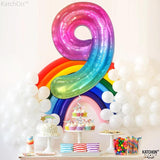 KatchOn, Rainbow Number 9 Balloon - 40 Inch | Foil 9 Birthday Balloon