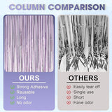 Voircoloria 3 Pack 3.3 x 8.2 ft Light Purple Foil Fringe Backdrop