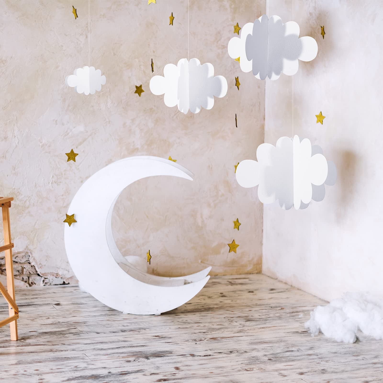 8 Pcs 3D Cloud Decoration Hanging for Ceiling Game Themed Party