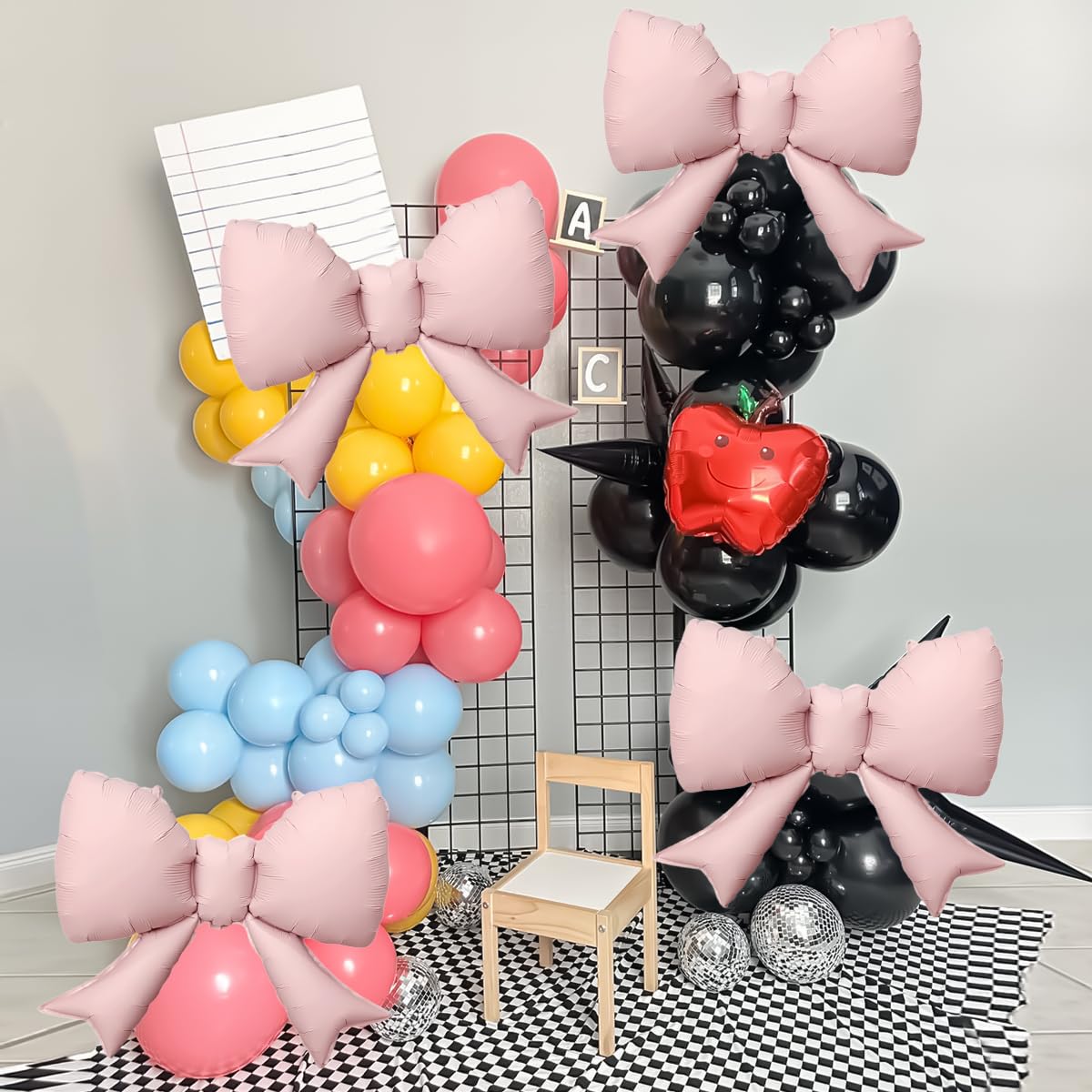 8Pcs Pink Bow Big Balloon Bow Theme Party Decoration Balloon for Women