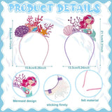 16 Pieces Mermaid Headbands Bulk Felt Under the Sea Hair Accessories