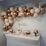 Boho Balloon Arch Double Stuffed Blush Nude Rose Gold Boho Balloon