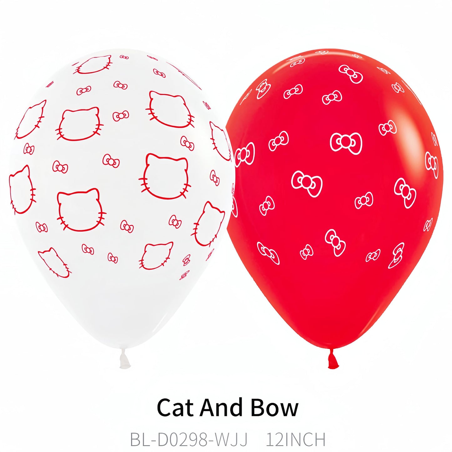 22 PCS Cat Kitty Balloons/Bow Balloons for Girls Kitty Theme