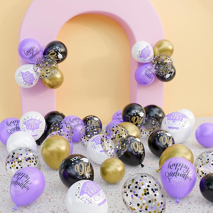 OuMuaMua 74 Pack Graduation Party Decorations Balloons Set - 12 Inch B