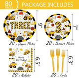 178 Pcs Construction 3rd Birthday Party Supplies Dump Truck Three