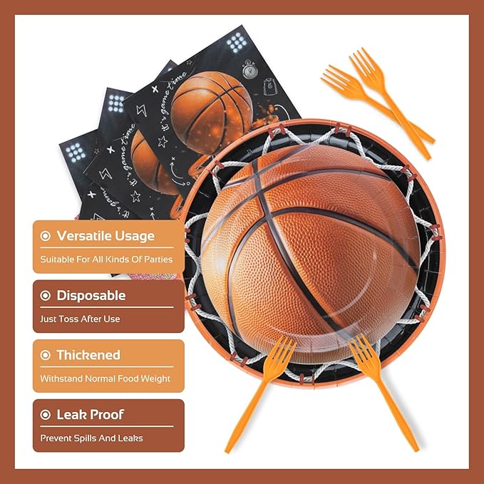 96Pcs Basketball Party Decorations Serve 24 Basketball Theme