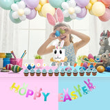 Easter Party Decorations Glitter Bunny Hoppy Easter Banner Spring
