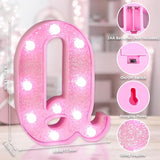 Pink Light Up Letters, LED Marquee Letters for Table, Small Glitter #1