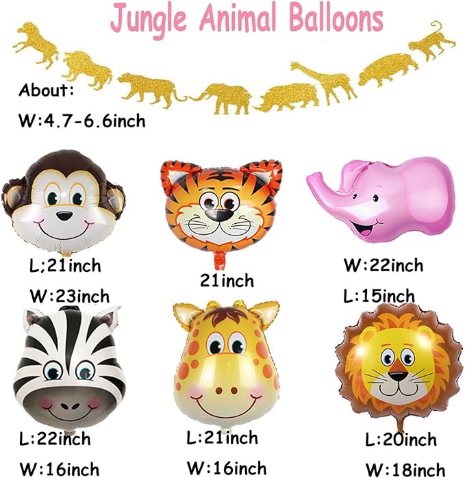 Two Wild Birthday Party Decorations Jungle Themed Secend Girl
