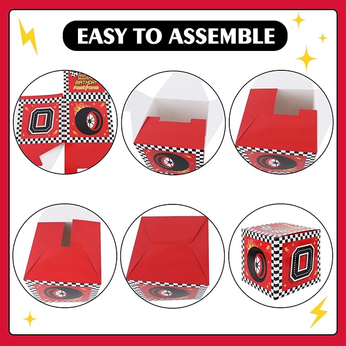 Race Car 1st Birthday Party Supplies Red Yellow Black Balloon Box