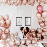 Metallic Rose Gold Balloons 20 pcs and PartyWoo Metallic Rose Gold