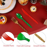 Kochorie 360 Pieces Christmas Plastic Cutlery Set Disposable Plastic