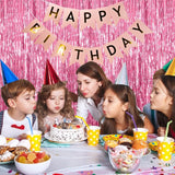 3 Pack Pink Backdrop Birthday Party Decorations Tinsel Foil Fringe