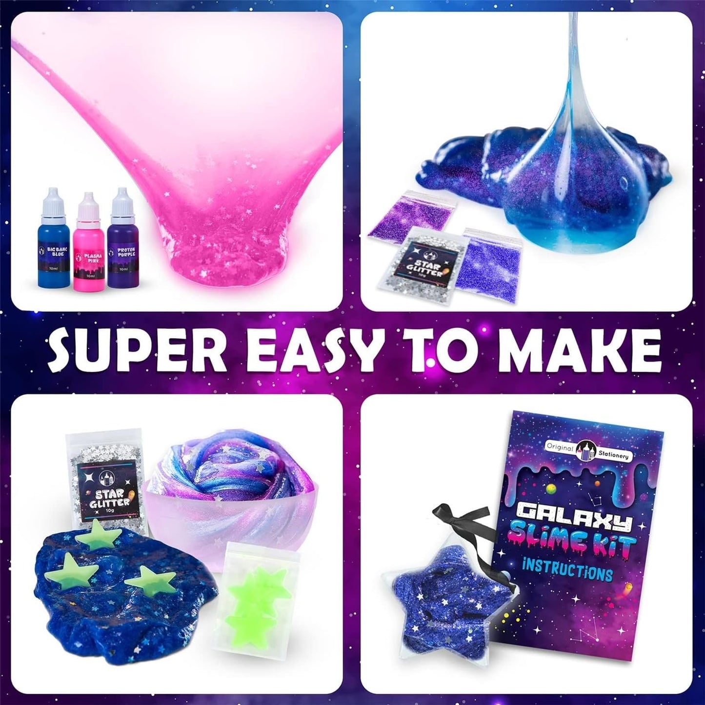 Original Stationery Mini Galaxy Slime Kit for Girls & Boys Ages 7–12,