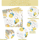 96Pcs Bee 1st Birthday Party Supplies Honey Bee Baby Shower Plates