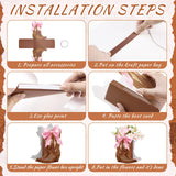 Memorywuu 12 Set Brown Western Cowboy Bow Boots Flower Boxes