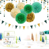 Sage-Green Beige-Gold Baby Bridal-Shower Decorations - 30pcs Rustic