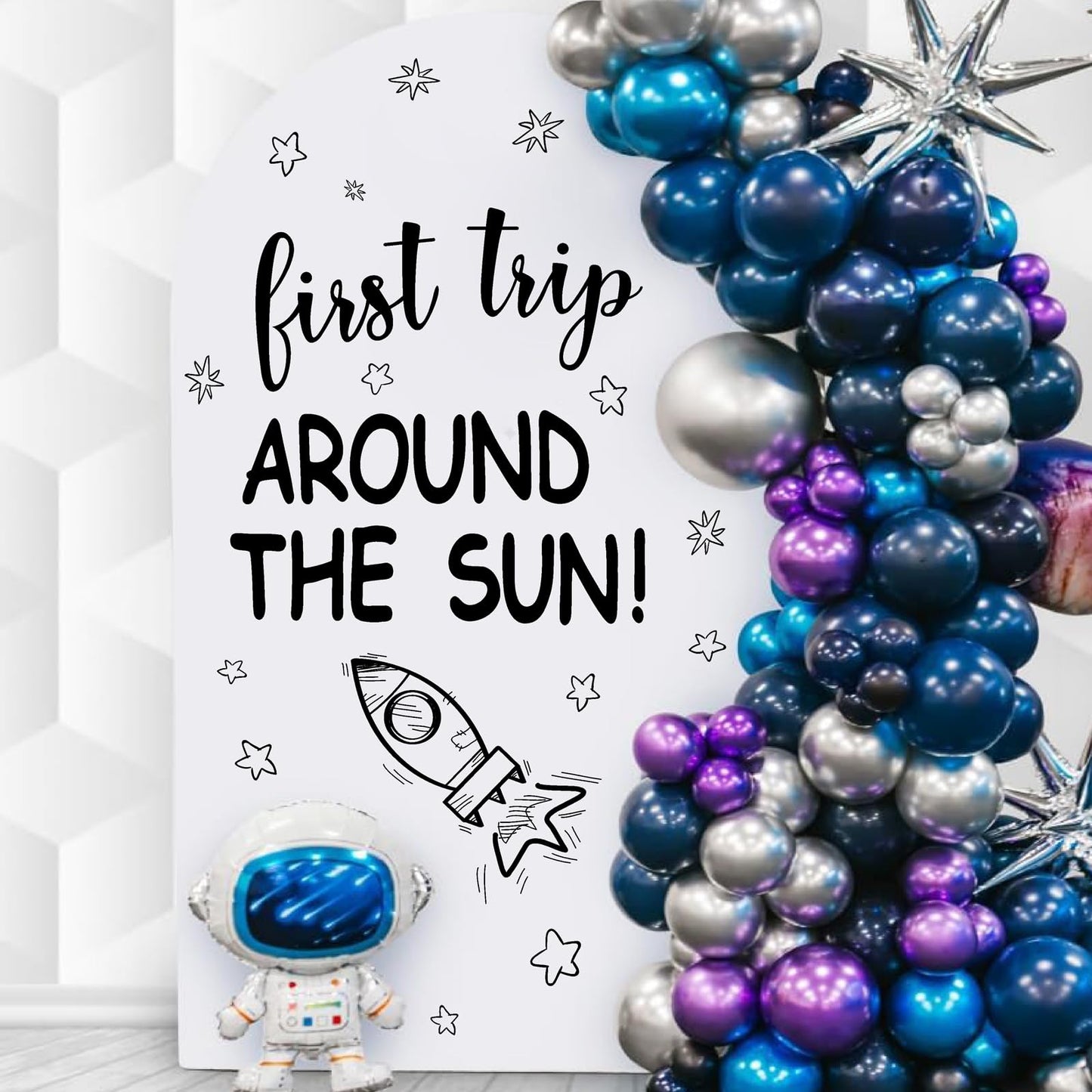 Outer Space First Birthday Party Decorations Sign for Backdrop First