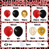 Red and Black Cheetah Print Balloons Arch Kit, Black Red Balloons