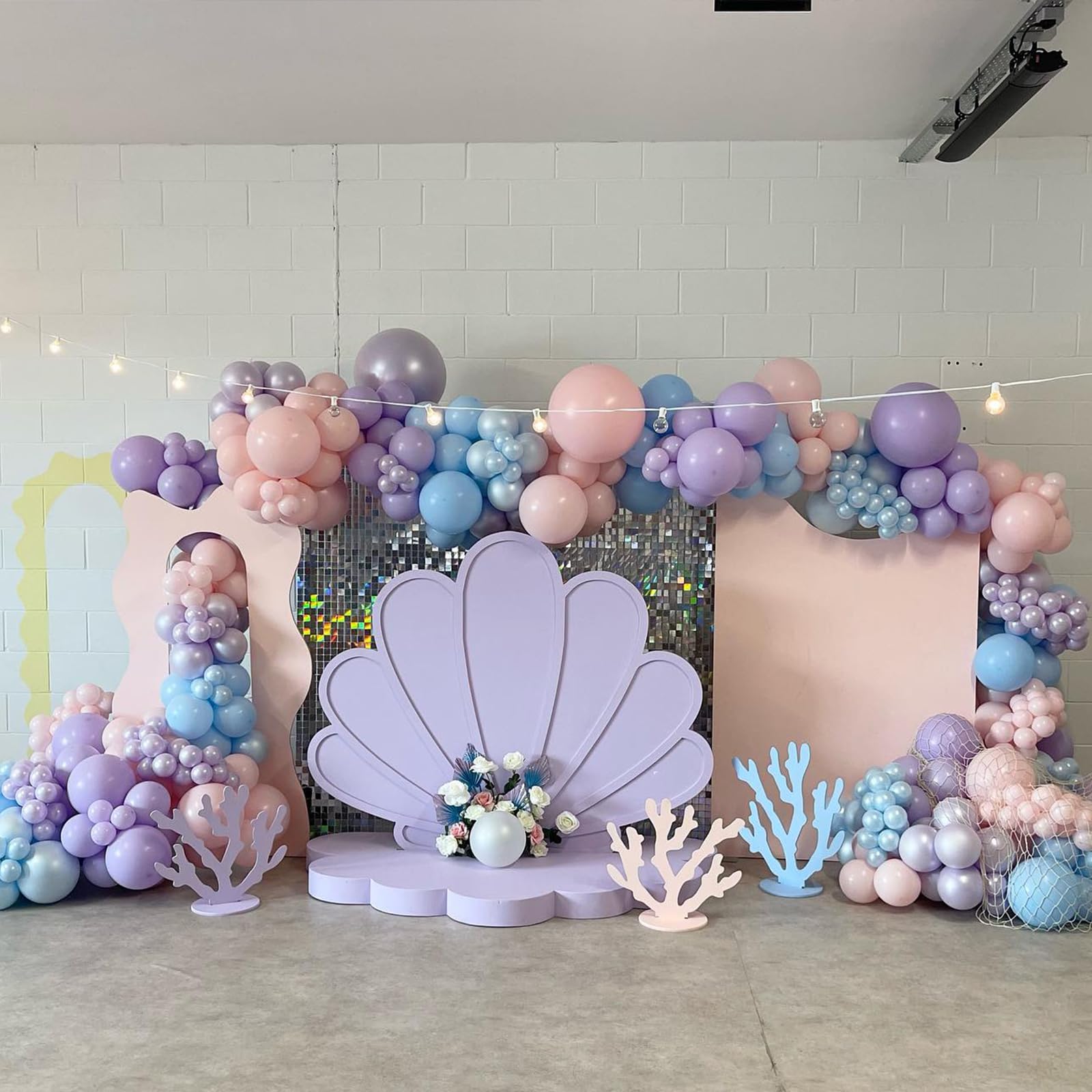 Pink Blue Balloon Arch Kit with Macaron Purple, Blue & Purple Party