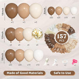 Ouddy Life 157 Pcs Brown Balloons Garland Arch Kit, Beige Nude