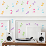 Music Note Glitter Cutouts - 100Pcs Colorful Music Notes Themed Paper