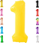 KatchOn, Yellow Number 1 Balloon - 40 Inch, Helium Supported | Mylar
