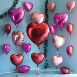 Red Pink Heart Balloons, 19PCS Light Pink Heart Shape Balloon, 18Inch