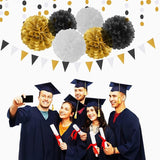 Black Gold Graduation Party Decorations 23pcs Kits Farewell Tissue