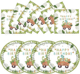 50 Pcs Dinosaur Birthday Party Paper Plates Dinosaur Theme Birthday