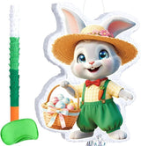 Easter Bunny Piñata Green Rabbit Piñata with Blindfold and Stick