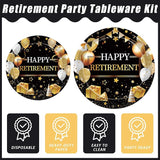 96 Pcs Retirement Party Plates and Napkins Set Happy Retirement