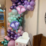 Mermaid Balloon Garland Arch Kit 106 Packs Metallic Purple Pink