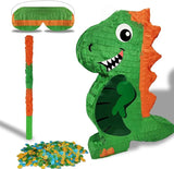 Dinosaur Pinata for Boys Birthday Party with Bat Paper Blindfold and