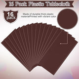 16 Pack Brown Plastic Tablecloth for Rectangle Tables, Premium
