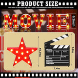 7 Pcs 6.3 Movie Light up Letters Sign LED Movie Night Party