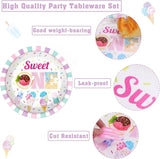96Pcs Sweet One Ice Cream 1st Birthday Party Paper Plates and