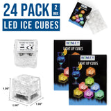 Light Up Led Ice Cubes - 24 Pack Multi Color Glow in the Dark,