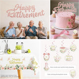 171pcs Floral Retirement Decorations for Women Tableware Set 20